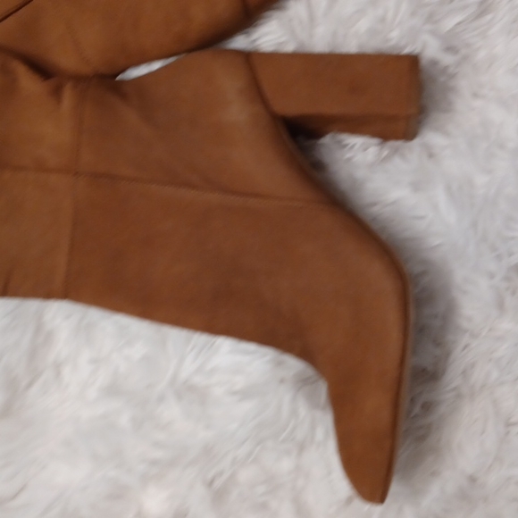NEW STEVE MADDEN NINNY BOOTS 10M LONG TALL KNEE LENGHT BLOCK CHUNKY HEEL BROWN - Picture 3 of 15